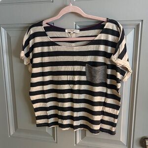 Rewind Black and Cream Striped Top